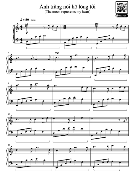 Piano Sheet – “Ánh trăng nói hộ lòng tôi”