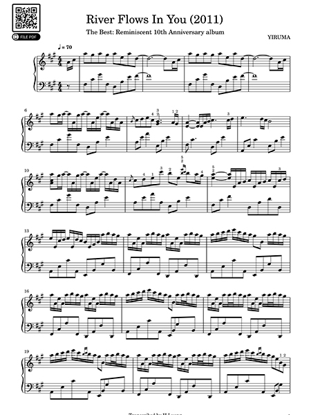 Piano Sheet – River Flows In You