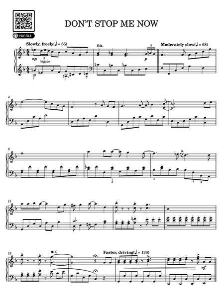 Piano Sheet – Don’t Stop Me Now – Queen (Full Score)