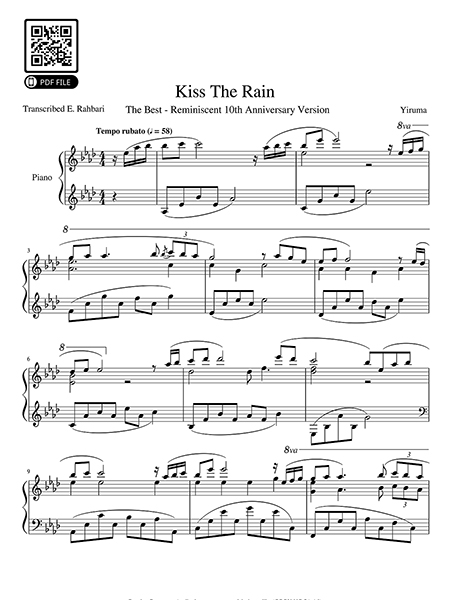 Yiruma – Kiss the Rain – 10th Anniversary Version (Piano)