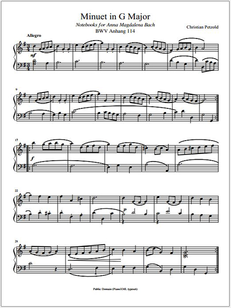 Bach: Minuet in G Major (BWV Anh. 114)