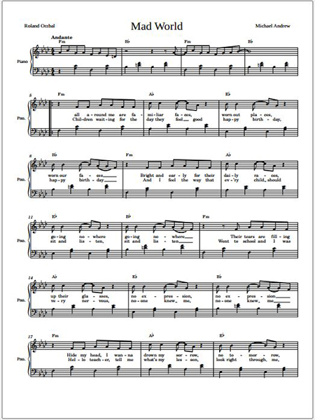Mad World – Gary Jules, Michael Andrews
