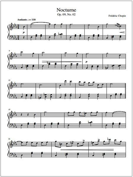 Nocturne in E-flat Major, Op. 9, No. 2 (Easy)