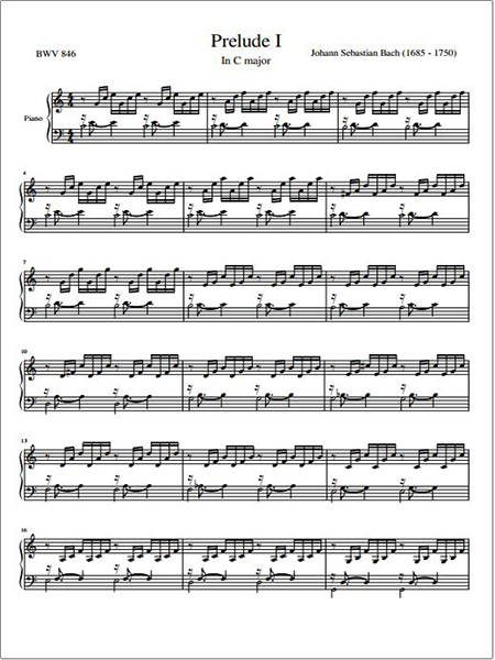 Prelude I in C major, BWV 846 – Well Tempered Clavier [First Book]