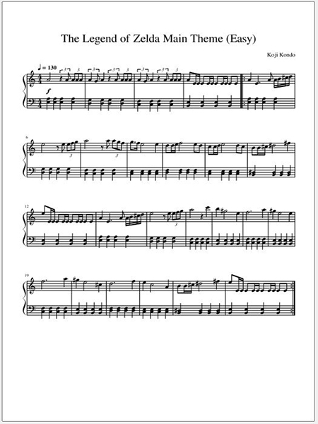 The Legend of Zelda Main Theme Easy