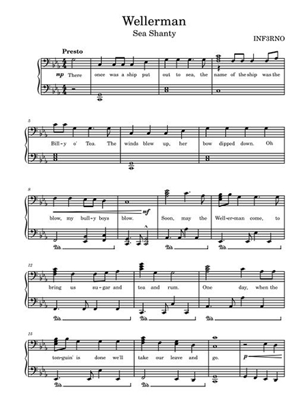 Wellerman (Sea Shanty) Piano Arrangement