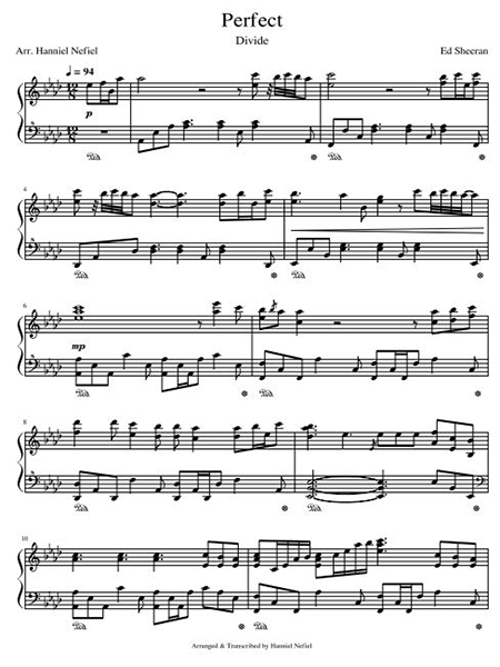 Ed Sheeran – Perfect (Piano Arrangement)